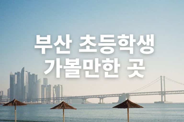 부산 초등학생 가볼만한 곳