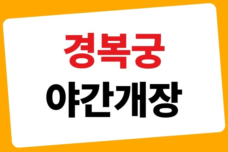 경복궁 야간개장 현장구매