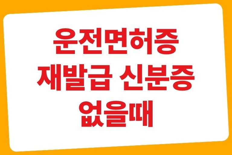 운전면허증 재발급 신분증 없을때