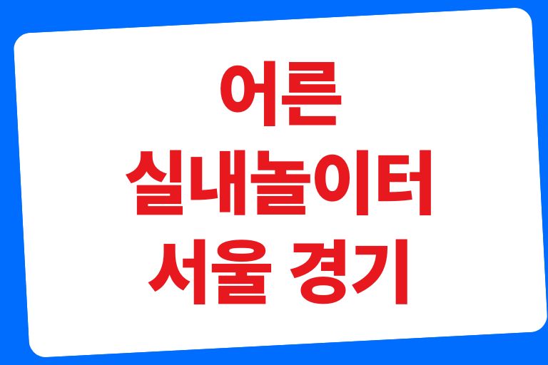 어른 실내놀이터 서울 경기 키덜트