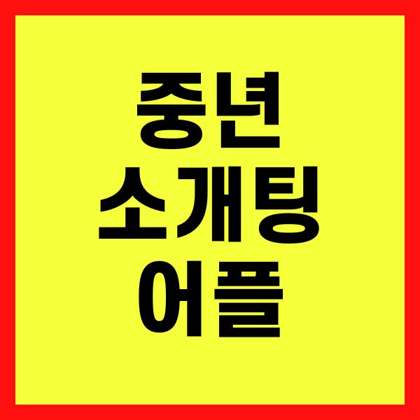 중년 소개팅 어플