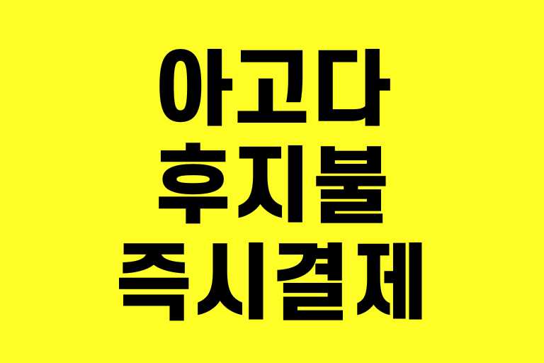 아고다 후지불 즉시결제