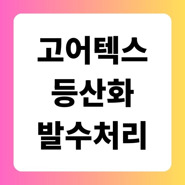 고어텍스 등산화 발수 처리