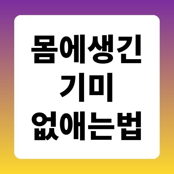 몸에생긴기미없애는법