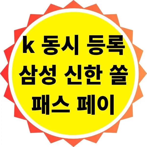 k 동시 등록 삼성 신한 쏠 카드 패스 페이 페이